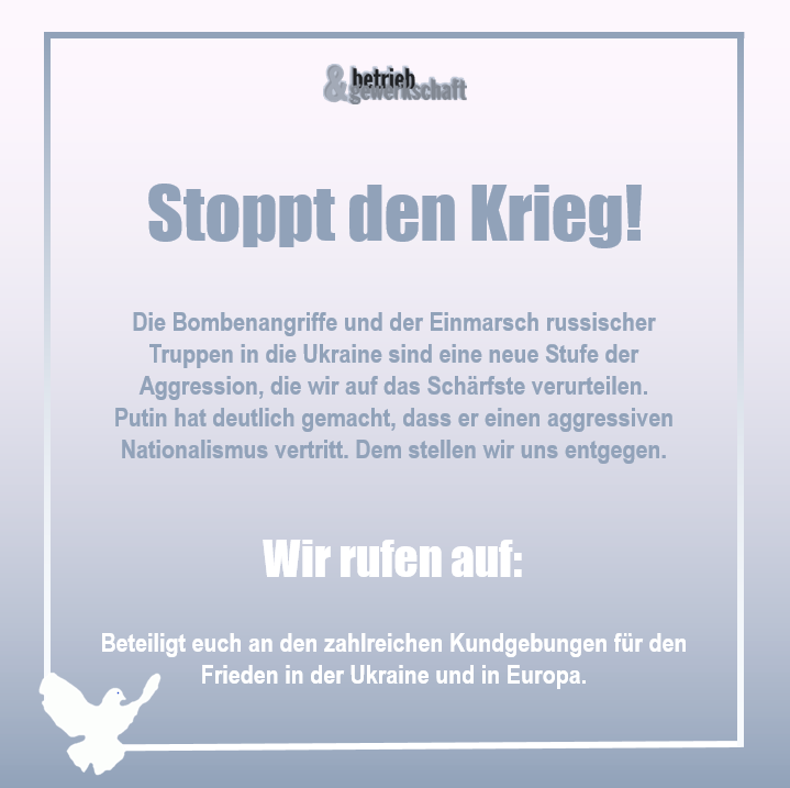 Auf die Straße - Stoppt den Krieg!